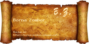 Borna Zombor névjegykártya